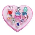 12PCS Fashion Resin Cartoon Rings Children Rings For Girls Ring Set Finger Jewelry Display Kids Gift F6R3. 