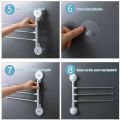Punching-free Towel Rack 360 Degree Rotating Towel Rack Bathroom Household Towel Rod Towel Rack Rotating Bathroom Kitchen Cabinet Towel Rack Shelf Towel Bar Hanging Holder. 