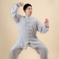 Hongqing Cotton and Linen Spring and Summer Tai Ji Suit Female Martial Arts Wear Middle-Aged and Elderly Shadowboxing Exercise Clothing Spring and Autumn Morning Exercise Clothes Male. 