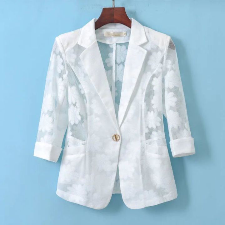 Small Suit Jacket for Women Spring and Summer All-Match High-Grade Top-Selling Product Fashion Western Style Top Grade 3/4 Sleeve Suit Sun Protection Shirt