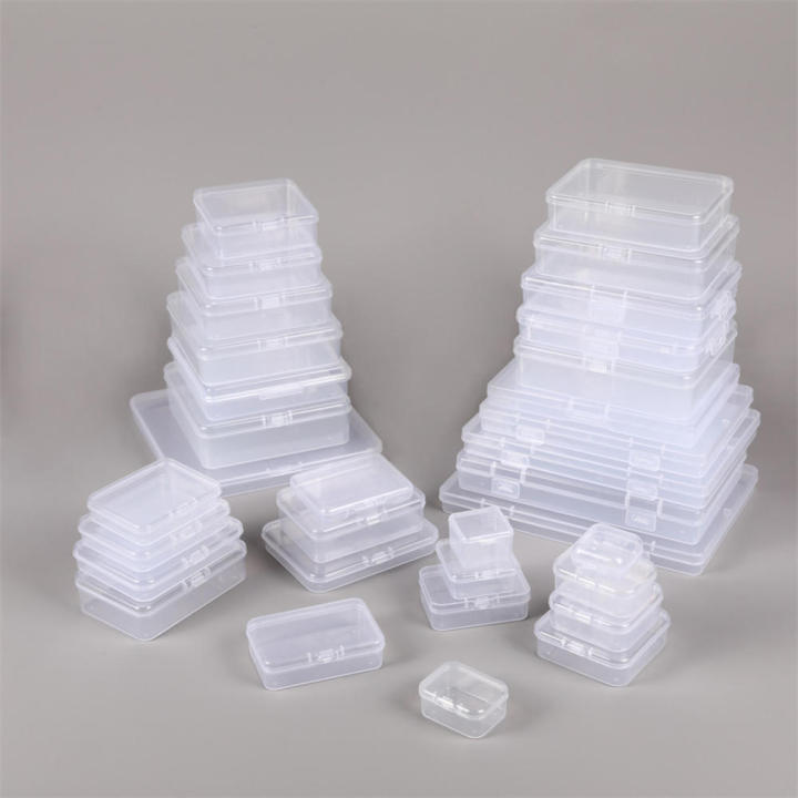 Grad Stackable Boxes Transparent Small Parts Organizer Compact Plastic Storage Box Food ...