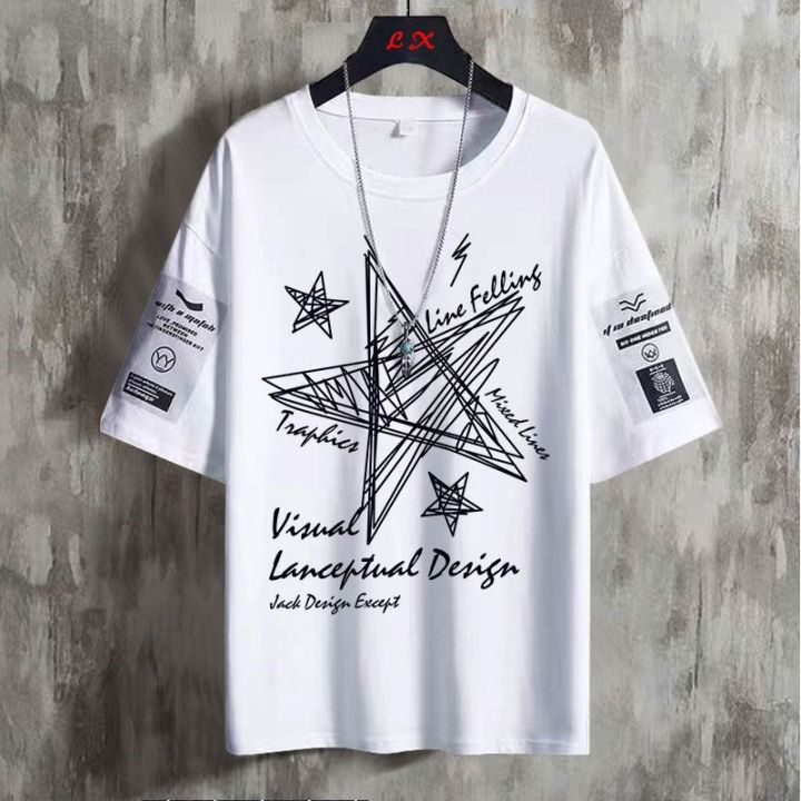 2023Summer%20New%20Fashion%20Korean%20Style%20Half%20Sleeve%20Top%20Clothes%20Large%20Size%20Loose%20Crew%20Neck%20T-shirt%20Men's%20Short%20SleeveTT-shirt%20-%20Image%208