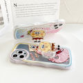 Super Case For iPhone 12 Pro Case Transparent Clear Cases Anime Spongebob Soft Silicone Full Shockproof Rubber Cases Back Cover Moble Phone Tpu Cases For Girls Ring+ Free Holder + Free Holder. 