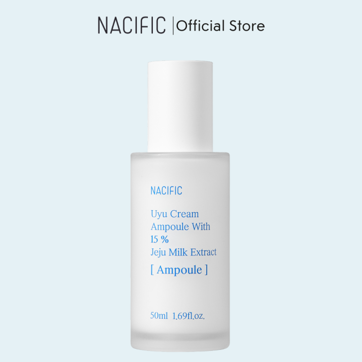[NACIFIC OFFICIAL] Nacific Uyu Cream Ampoule with 15% Jeju Milk 50ml | Proven effective through clerical tests | providing instant improvement in dry skin and 100-hour lasting moisture | damaged skin barriers due to lack of moisture