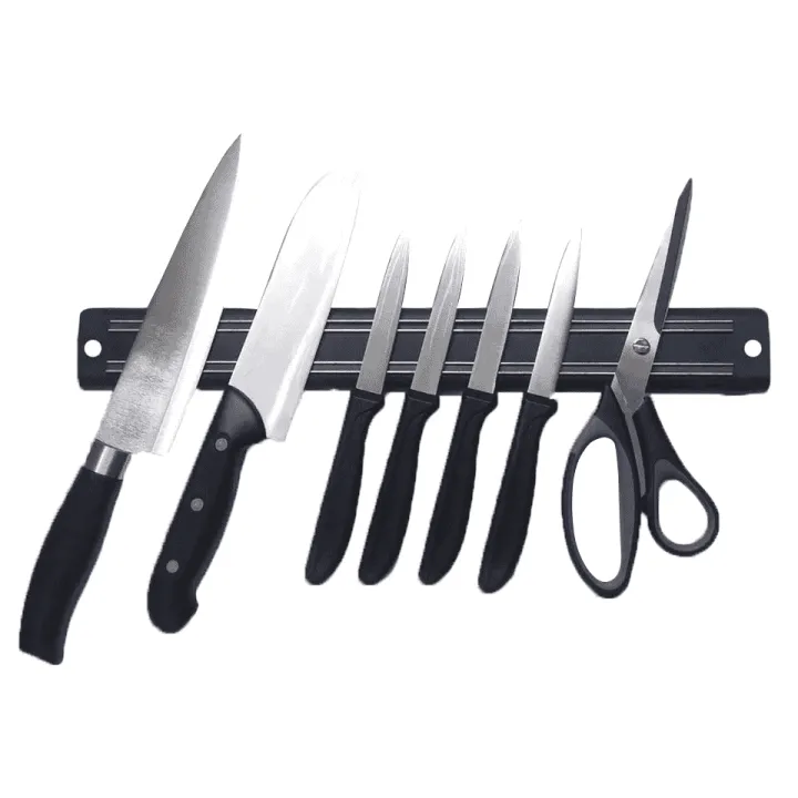 Magnetic Knife Holder- 50 Cm Magnetic Knife Holder Blocks Black Display Wall Mount Easy Install Magnetic Knife Racks Storage Kitchen Accessories  50cm Magnetic Knife Bar, Magnetic Knife Storage Strip, Magnet Kitchen Knife Holder, Knife Rack Strip Patti (B
