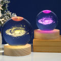 60MM 3D Crystal Moon Ball Night Light Glass Sphere Snow Globe Engraved Solar System Galaxy Moon Home Decor Astronomy Gift. 