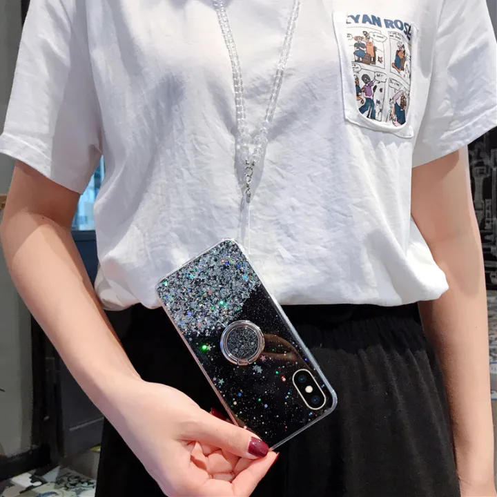 Casinglee%20for%20Huawei%20Y6P%20case%20Shiny%20Ring%20Glitter%20Soft%20Transparent%20Holder%20Stand%20Back%20cover%20with%20String%20for%20Huawei%20Y6P%20Phone%20cases%20cover%20Stars%20Moon%20Girls%20For%20girls%20and%20Boys%20-%20Image%2010