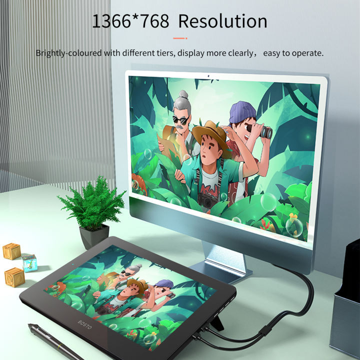 BOSTO%20b-t-12HD%20Portable%2011.6%20Inch%20HD%20H-IPS%20LCD%20Graphics%20Drawing%20ta-blet%201366*768%20Display%20Support%208192%20Pressure%20Level%20Passive%20Technology%20with%20Tilt%20Function%20USB-po-wered%20Low%20Consumption%20Drawing%20ta-blet%20with%20Interactive%20Stylus%20Pen%204%20Shortcut%20Key%20-%20Image%205
