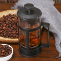 Coffee machine French tainless teel glass plunger pot. 