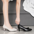 Genuine Leather High-End Women's Shoes2023Spring Summer Autumn New Pumps Women's Mid-Heel All-Matching Stiletto Heels Work Shoes. 