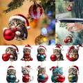 Christmas Cat Decoration 2023 Wall Car Party Kitty Ornament Holiday Cute Christmas Pendant Cat. 