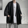 Shirt Three-Quarter Sleeve Casual Cloak Is Very Fairy Loose ins Men's Thin Fashion Brand Men's Coat Korean Set Summer. 