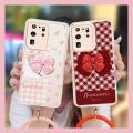 imitation leather Dirt-resistant Phone Case For Samsung Galaxy S20 Ultra/SM-G988 Skin feel silicone bowknot cute. 
