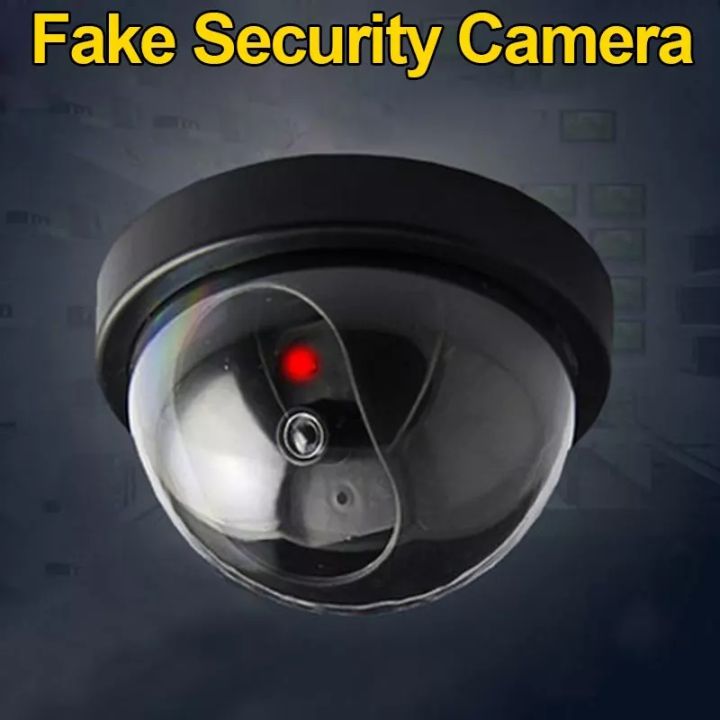 Smart Indoor/Outdoor Dummy Surveillance Camera Home Dome Waterproof Fake CCTV Security Camera with Flashing Red LED Lights