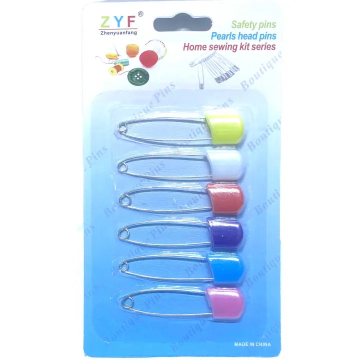 6Pcs Colorful Steel Locking Safety Baby Kids Cloth Nappy Diaper Craft Pins