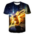 Pokemon Pikachu Mewtwo 3D Summer Fashion Cartoon T-shirt Anime Pokémon Hip-Hop Casual Children Short Sleeves Boys And Girls. 
