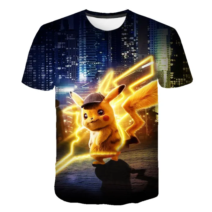 Pokemon%20Pikachu%20Mewtwo%203D%20Summer%20Fashion%20Cartoon%20T-shirt%20Anime%20Pok%C3%A9mon%20Hip-Hop%20Casual%20Children%20Short%20Sleeves%20Boys%20And%20Girls%20-%20Image%203