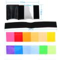 12 Pcs Universal Flash Color Card Diffuser Lighting Gel Up Filter for Camera Speedlite. 