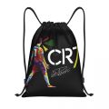 Cr7 Cristiano Ronaldo Signature Drawstring Bags Sports Backpack Gym Sackpack Football String Bag for Cycling. 