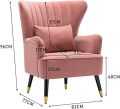 VTEC HOME Modern Wing Back Chair with Ottoman - Sofa Chair - Living Room Chair - Wing Chair  - WBC 004 - 36"x36"x40". 
