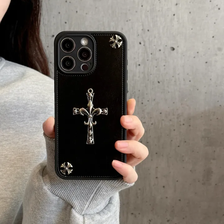 Luxurious%20Three-dimensional%20Cross%20Kroxin%20PU%20Leather%20Printed%20Grand%20Phone%20Case%20for%20iPhone%2016%2015%2014%20Plus%2013Pro%20Max%20Protective%20Cover%20-%20Image%202