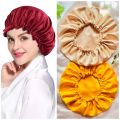 Hair Bonnets/Sleeping caps/Shower Caps for Women Soft Satin Elastic Band Silk Sleeping Cap. 