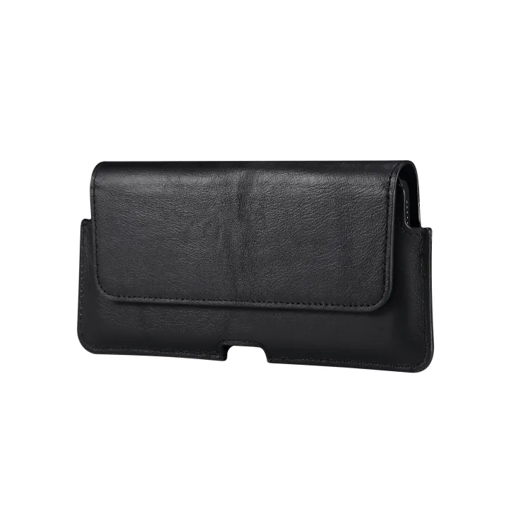 (stock available) Universal Cow Leather Horizontal Mobile Phone Leather Case Waist Bag For 6.7 inch and Below Phones