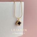 ShopSphere LEIAHIN 18K Gold 4 Leaf Clover Pendants Tala Necklace For Women Fashion Jewelry,TBK Bestie Necklaces,Korean Accessories L1. 