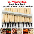 10/12pcsSet For Basic Wood Cut Chisels DIY Hand Tools Wood Carving Knife. 