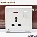4 PCS - Universal Wall Switch Socket - Multi Plug - Socket Outlet -Plug Base 3 Hole Switched Socket Outlet - FULINMEN. 