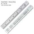 Steel Measuring Ruler - Heavy Duty Stainless Steel - 6 in - 150mm. 
