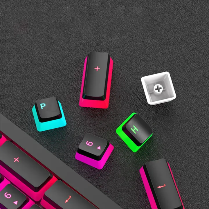 Game%20Translucent%20Keycap%20for%20Mechanical%20Keycap%20Pink%20Double%20Shot%20Black%20Set%20Pudding%20Keycaps%20-%20Image%204