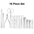 Manicure Set Stainless Steel Nail Cutter Fingernail Clippers Trimmer Eyebrow Scissor Ear Spoon Facial Care Manicure Manicure Beauty 19 PC Tool Kit. 