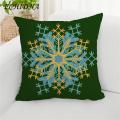 Hidden Zipper Pillow Case Christmas Square Pillow Case Festive Snowman Reindeer Snowflake Tree Print Home Decor Cushion Cover 45x45cm Perfect for Sofa Bedroom Southeast Asian Buyers' Favorite. 