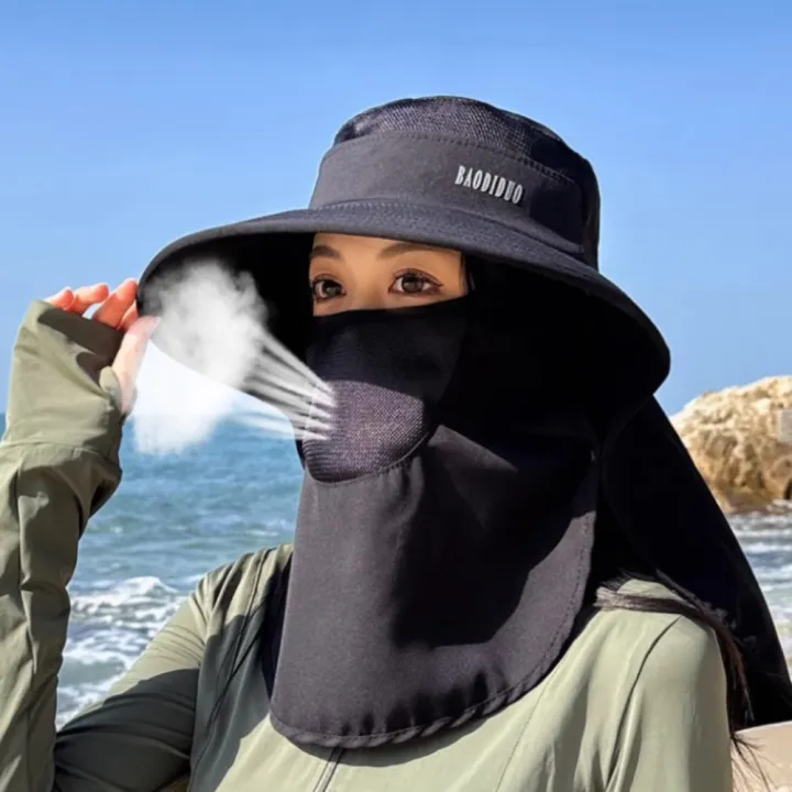 Farm%20Work%20Cap%20Sun%20Protection%20Women%20Sun%20Hat%20Neckline%20Wide%20Brim%20Sunscreen%20Bucket%20Hat%20Casual%20Face%20Cover%20Face%20Cap%20Ladies/Girls%20-%20Image%208