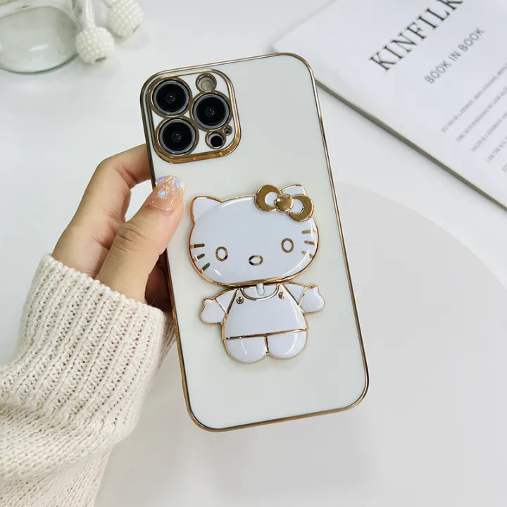 FELMYST%20Hello%20Kitty%20Holder%20Case%20For%20OPPO%20A9%202020/A5%202020%20Fashion%20Cute%20Cat%20Mirror%20Brand%20Luxury%20Stand%20Mobile%20Phone%20Casing%20Square%20Girl%20Boy%20Men%20Gift%20Shockproof%20Back%20Soft%20Cover%20-%20Image%204