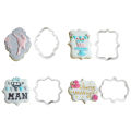4pcs vintage plaque frame cookie cutter set plastic biscuit cutter cake tools Moyao. 