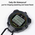 【ALLGOOD】Digital Sports Stopwatch, 10Lap /Split Memory Stopwatch Count Down Timer, Large Display Waterproof 12/24 Hour Clock. 