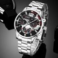 Fashion Mens Watches Luxury Stainless Steel Quartz Wristwatch Calendar Luminous Clock Men Business Casual Watch. 