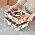 Divided Snackle Box with Lids Stackable Food Serving Tray for Fruit&Veggie Plastic Fridge Storage Container for Pantry Freezer Clear Snack Box. 