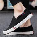 Men Women Casual Slip on Canvas Shoes Flats Driving White Loafer Shoes. 