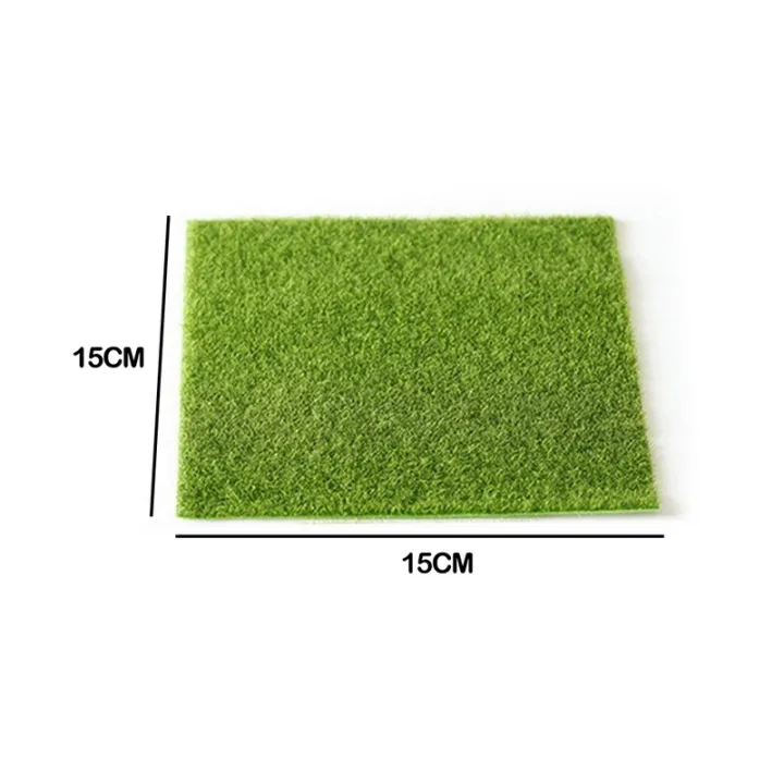 【ZOSR】15x15cm/30x30cm Artificial Lawn Grass Mat Rug Turf Miniature Ornament outdoor
