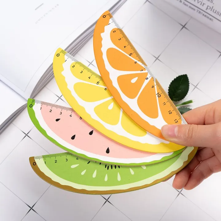 【SkinHorizon】15cm Cute Kawaii Plastic Ruler Creative Fruit Ruler for ...