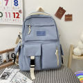 Large Capacity Junior High School Student Backpack Lightweight And Minimalist Travel Bag Canvas Backpack. 