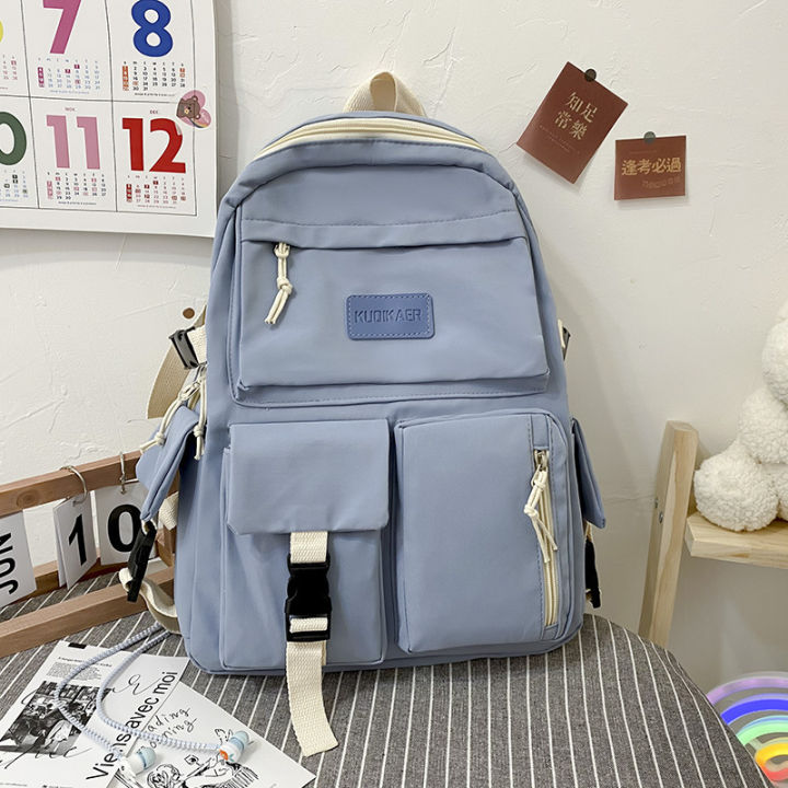 Large Capacity Junior High School Student Backpack Lightweight And Minimalist Travel Bag Canvas Backpack