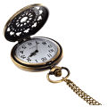 【ZOSR】Retro Antique Bronze Spiderweb Pattern Pocket Watch Quartz Clock Necklace Pendant. 
