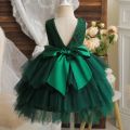 Baby Christmas Clothes for 2-6 Yrs Solid Backless Cute Toddler Girl Birthday Party Dress Lace Xmas New Year Princess Girls Dress. 
