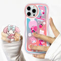 Super Case For Infinix Hot 11S NFC Cute My Melody and Baby Cinnamon Clear Cartoon Cases Soft Silicone Full Rubber Back Cover Moble Phone Tpu Transparent Curly Wave Hybrid Shockproof Casing For My Melody and Baby Cinnamons Ring+ Free Holder. 