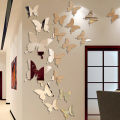 12Pcs/Set 3D Butterfly Mirror Wall Sticker Decal Removable DIY Art Party Wedding Decoration Kids Room Home Decor Crystal Sticker. 