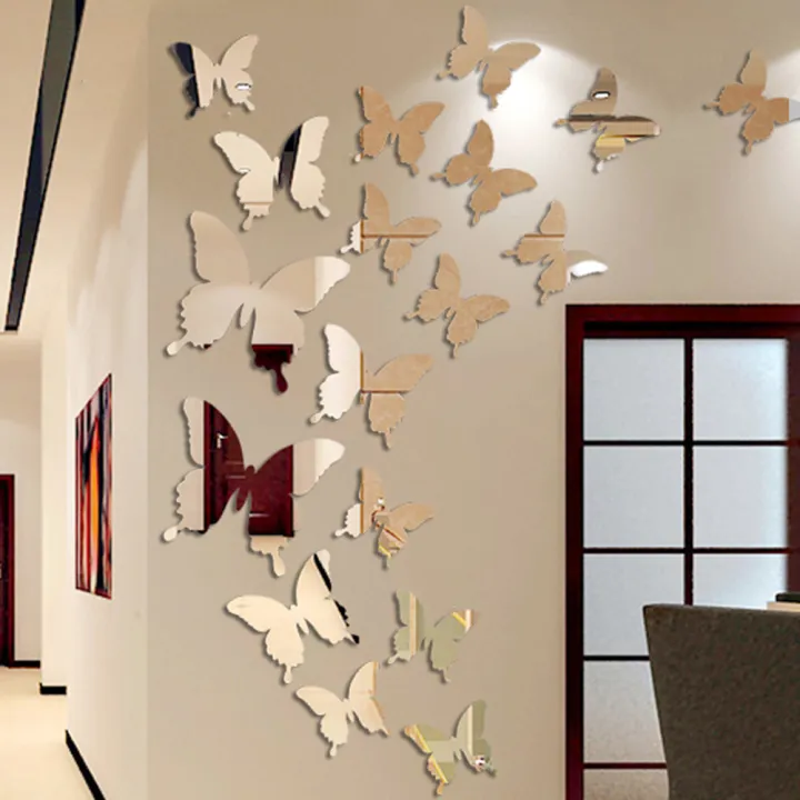 12Pcs/Set%203D%20Butterfly%20Mirror%20Wall%20Sticker%20Decal%20Removable%20DIY%20Art%20Party%20Wedding%20Decoration%20Kids%20Room%20Home%20Decor%20Crystal%20Sticker%20-%20Image%203